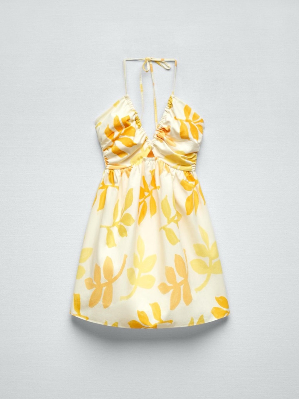 Zara Yellow Floral Halter Sundress